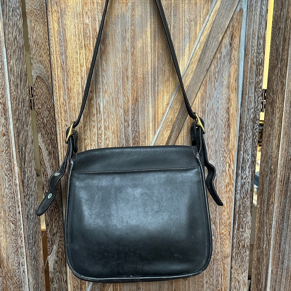 Coach Stewardess 9945 Vintage Black Glove Tanned Cowhide RARE FIND Made in USA - Picture 2 of 16